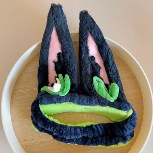 Fluffy Navy and Green Headband